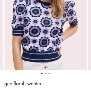kate spade Tops - Kate Spade Geo Floral Short Sleeve Sweater kate spade Tops - Kate Spade Geo Floral Short Sleeve Sweater